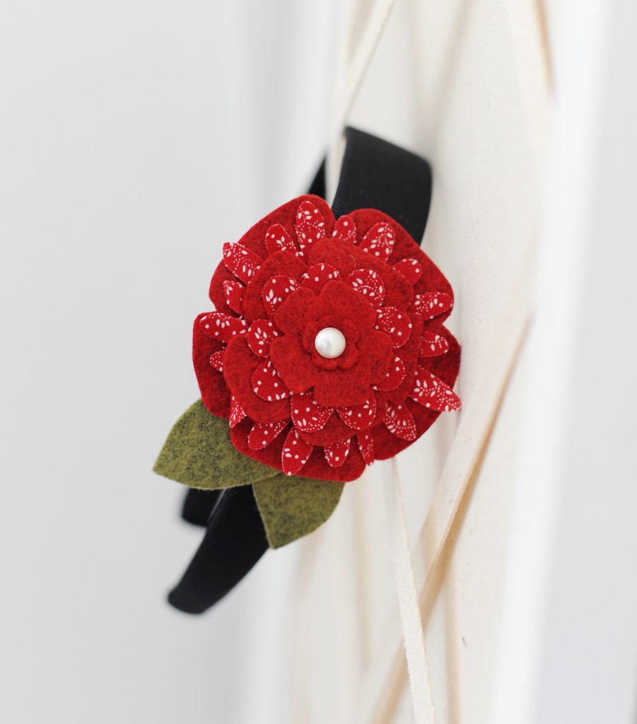 etsy red felt flower and fabric hb etsy red felt flower and fabric hb
