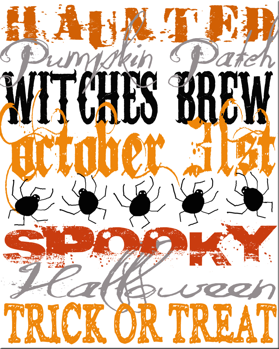 Halloween Subway Art Printables! Spilled Glitter