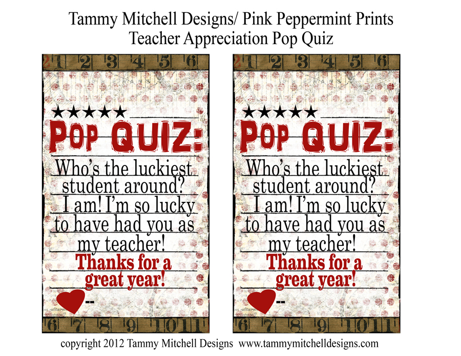 Free Teacher Appreciation Ideas Pink Peppermint Design