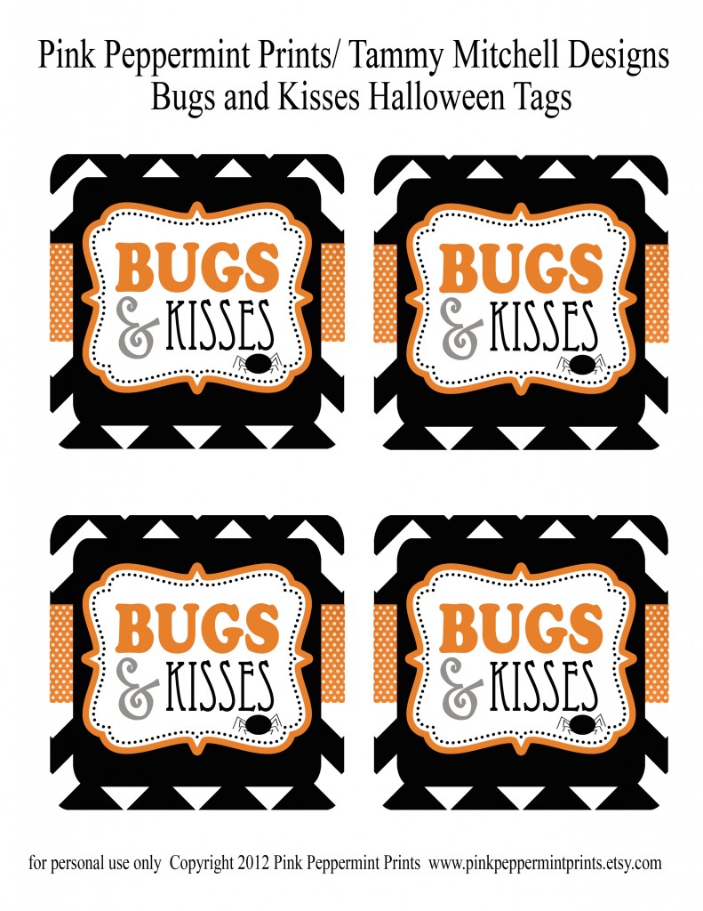 Free Download Free Halloween Treat Tags boo ing Tags Bugs And Kisses 